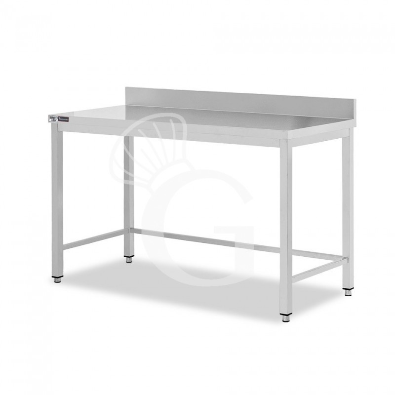Tavolo inox con alzatina L 1500 mm x P 700 mm x H 965 mm