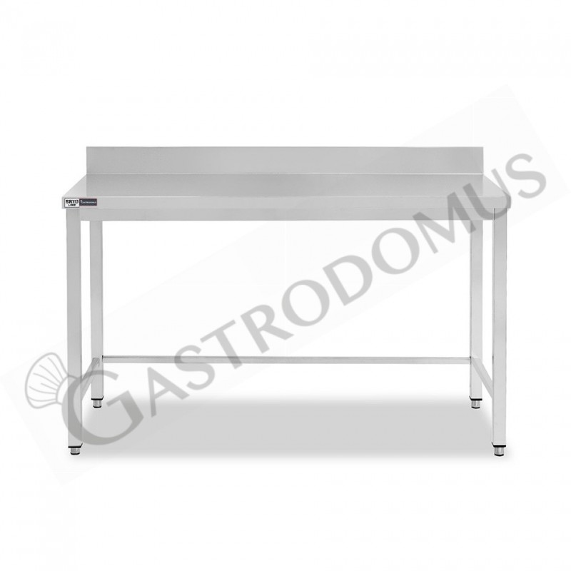 Tavolo inox con alzatina L 1600 mm x P 700 mm x H 965 mm Tavolo inox con alzatina L 1600 mm x P 700 mm x H 965 mm