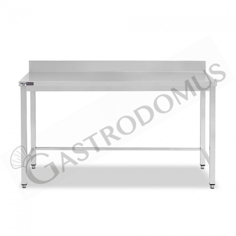 Tavolo inox con alzatina L 2000 mm x P 800 mm x H 965 mm Tavolo inox con alzatina L 2000 mm x P 800 mm x H 965 mm