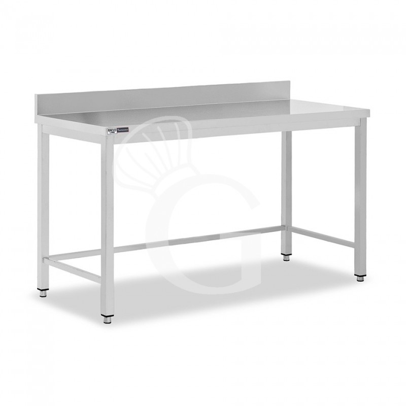 Tavolo inox con alzatina L 2000 mm x P 800 mm x H 965 mm