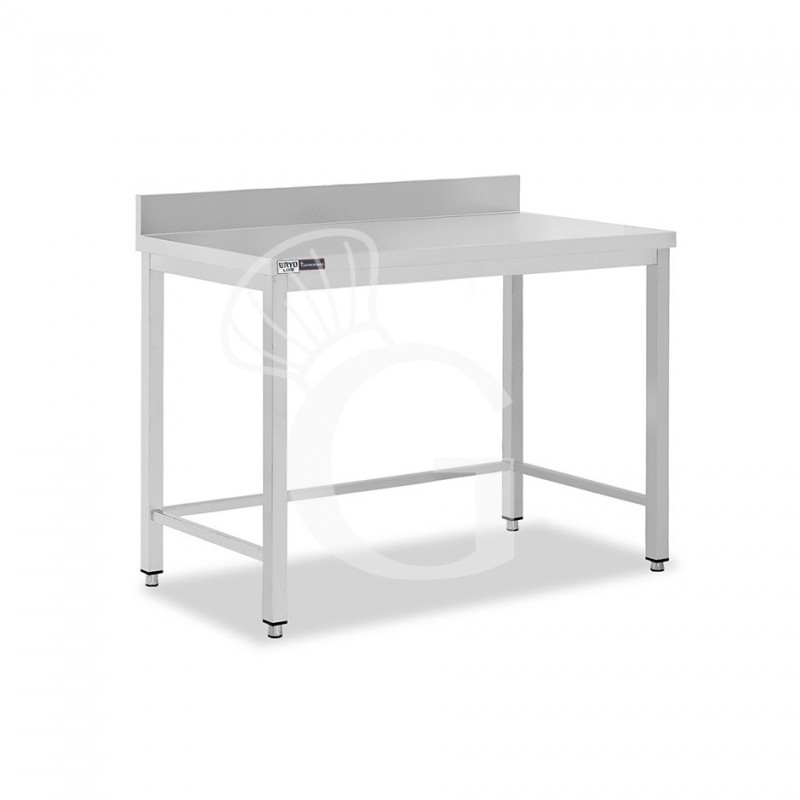 Tavolo inox con alzatina L 800 mm x P 600 mm x H 965 mm