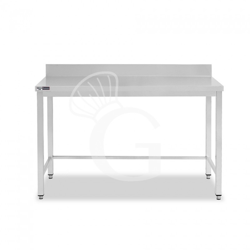 Tavolo inox con alzatina L 1400 mm x P 600 mm x H 965 mm