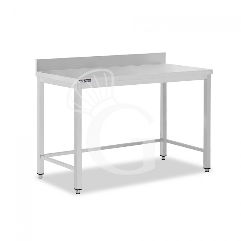 Tavolo inox con alzatina L 1200 mm x P 700 mm x H 965 mm