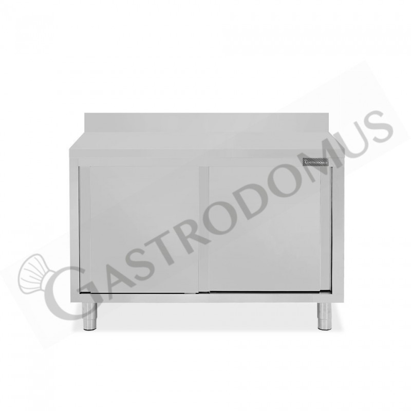 Tavolo con 2 porte scorrevoli e alzatina, L 1100 mm x P 600 mm x H 950 mm Tavolo con 2 porte scorrevoli e alzatina, L 1100 mm x P 600 mm x H 950 mm