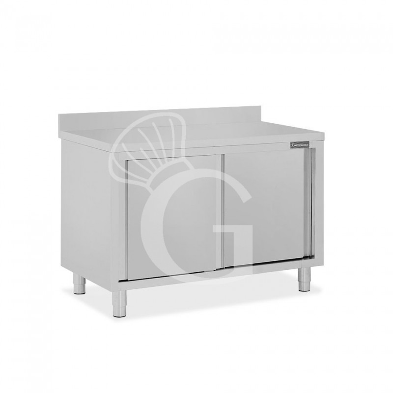 Tavolo con 2 porte scorrevoli e alzatina, L 1100 mm x P 600 mm x H 950 mm