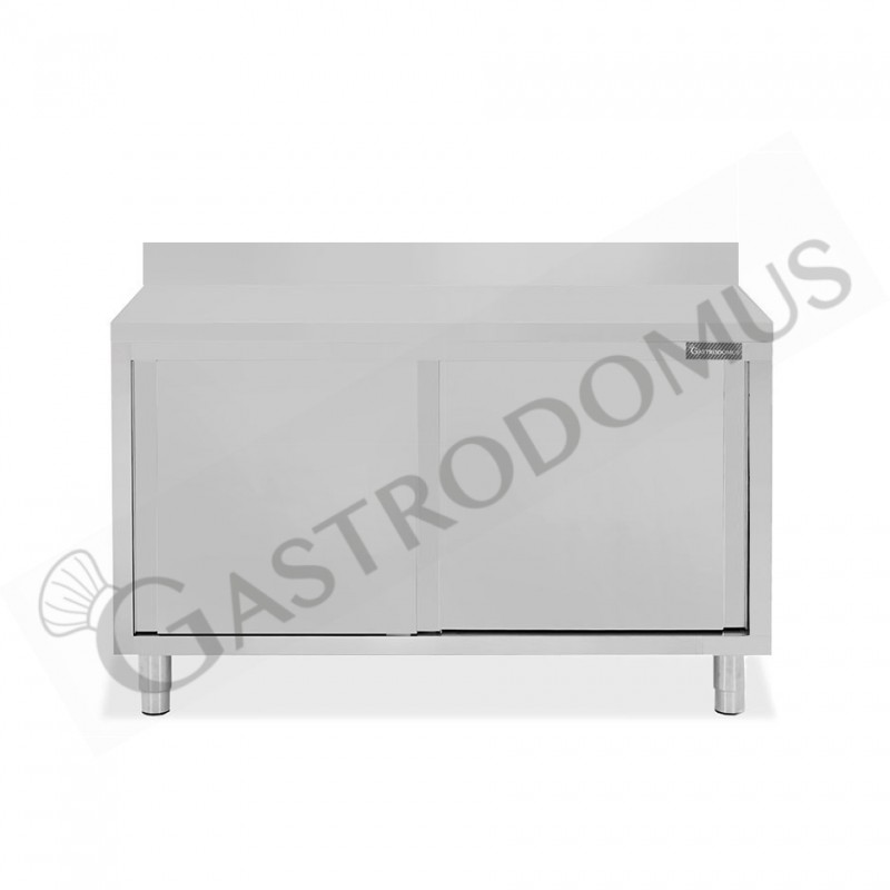 Tavolo con 2 porte scorrevoli e alzatina, L 1300 mm x P 600 mm x H 950 mm Tavolo con 2 porte scorrevoli e alzatina, L 1300 mm x P 600 mm x H 950 mm
