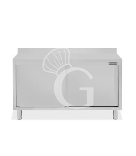 Tavolo con 2 porte scorrevoli e alzatina, L 1500 mm x P 600 mm x H 950 mm