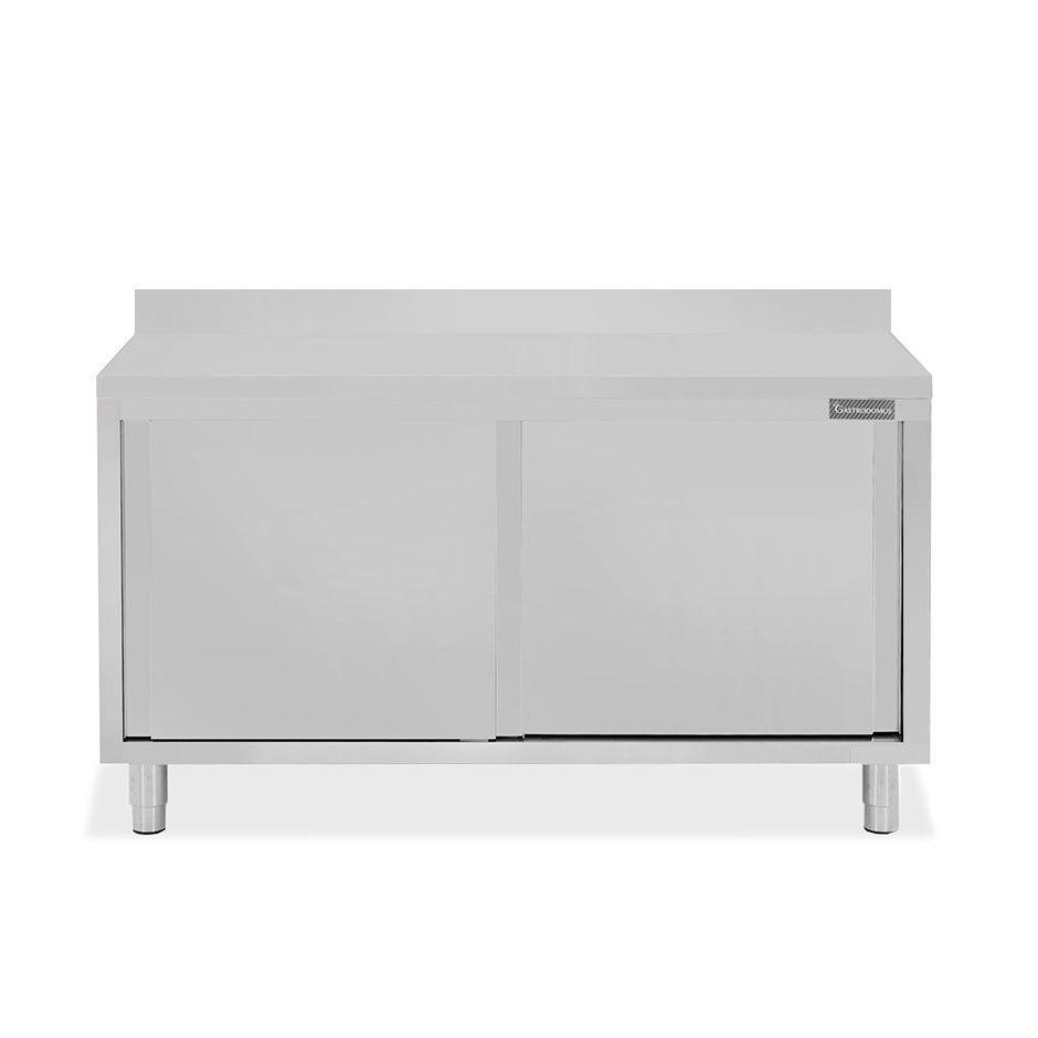 Tavolo con 2 porte scorrevoli e alzatina, L 1500 mm x P 600 mm x H 950 mm