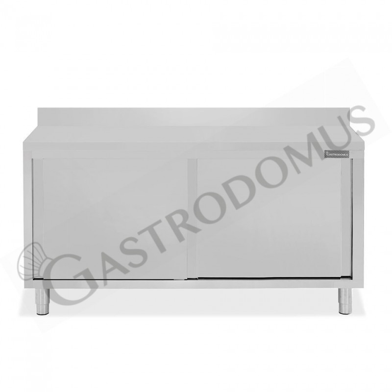Tavolo con 2 porte scorrevoli e alzatina, L 1800 mm x P 700 mm x H 950 mm