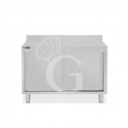 Tavolo con 2 porte scorrevoli e alzatina, L 1100 mm x P 700 mm x H 950 mm