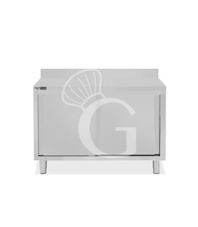 Tavolo con 2 porte scorrevoli e alzatina, L 1200 mm x P 600 mm x H 950 mm