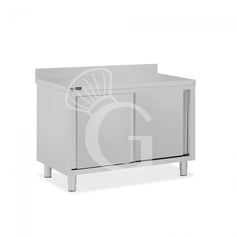 Tavolo con 2 porte scorrevoli e alzatina, L 1200 mm x P 600 mm x H 950 mm