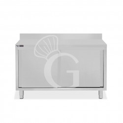 Tavolo con 2 porte scorrevoli e alzatina, L 1400 mm x P 600 mm x H 950 mm