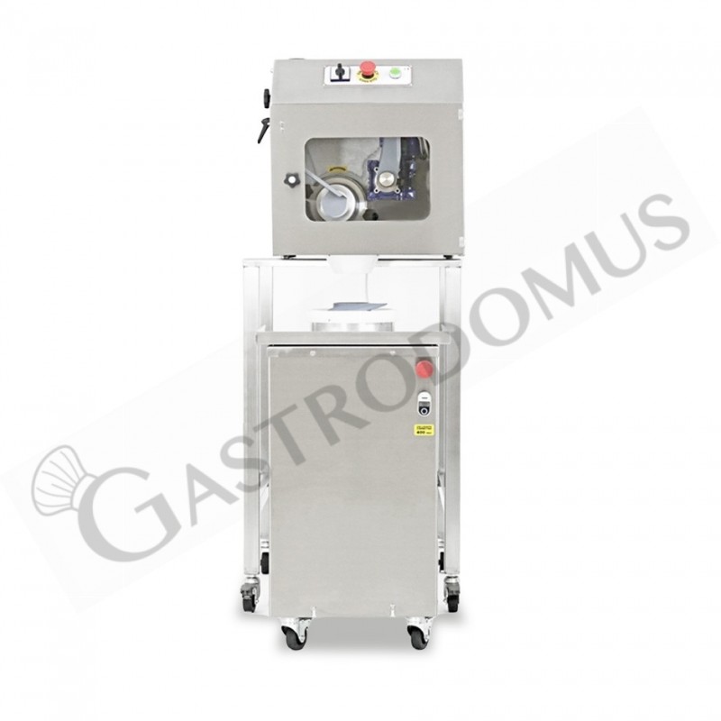 Arrotondatrice maxi in acciaio inox e porzionatrice combinate con supporto in acciaio inox Arrotondatrice maxi in acciaio inox e porzionatrice combinate con supporto in acciaio inox