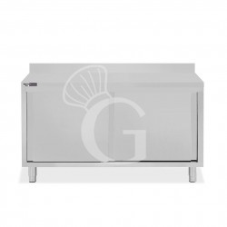 Tavolo con 2 porte scorrevoli e alzatina, L 1500 mm x P 700 mm x H 950 mm