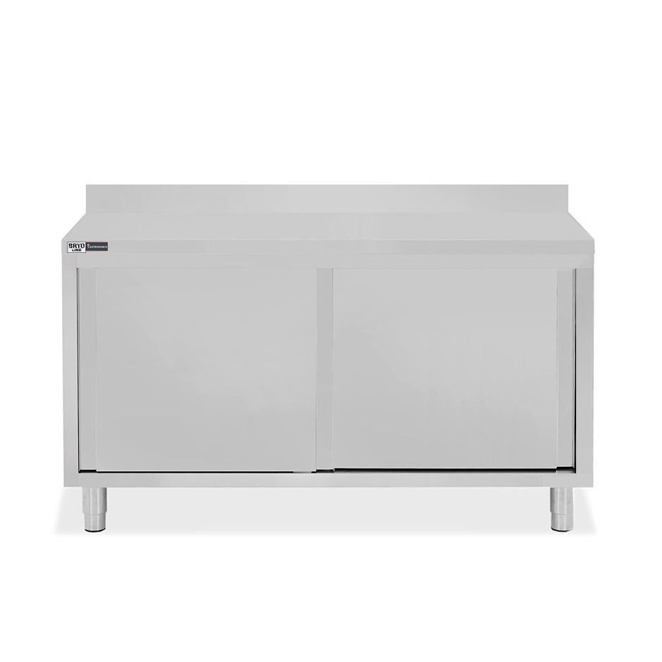 Tavolo con 2 porte scorrevoli e alzatina, L 1500 mm x P 700 mm x H 950 mm