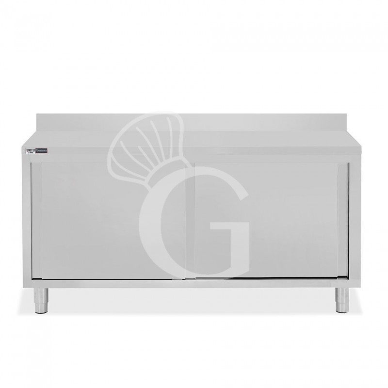 Tavolo con 2 porte scorrevoli e alzatina, L 1900 mm x P 600 mm x H 950 mm