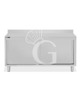 Tavolo con 2 porte scorrevoli e alzatina, L 1900 mm x P 700 mm x H 950 mm