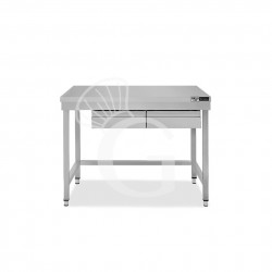 Tavolo inox 2 cassetti L 1000 mm x P 600 mm x H 865 mm