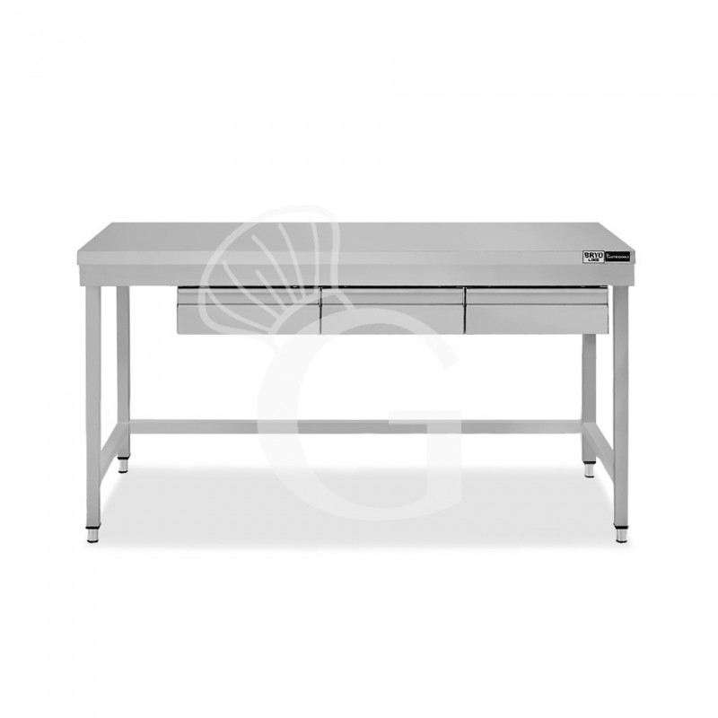 Tavolo inox 3 cassetti L 1700 mm x P 700 mm x H 865 mm Tavolo inox 3 cassetti L 1700 mm x P 700 mm x H 865 mm