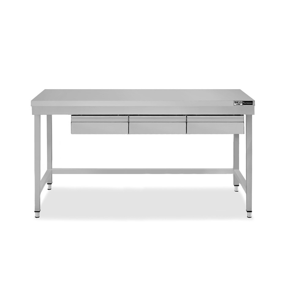 Tavolo inox 3 cassetti L 1700 mm x P 700 mm x H 865 mm