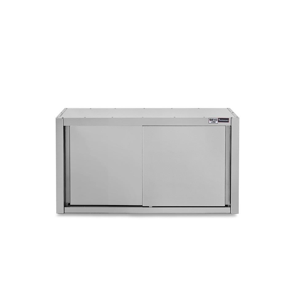 Pensile acciaio inox con porte scorrevoli, 1 ripiano, L 1000 x P 400 x H 650 mm