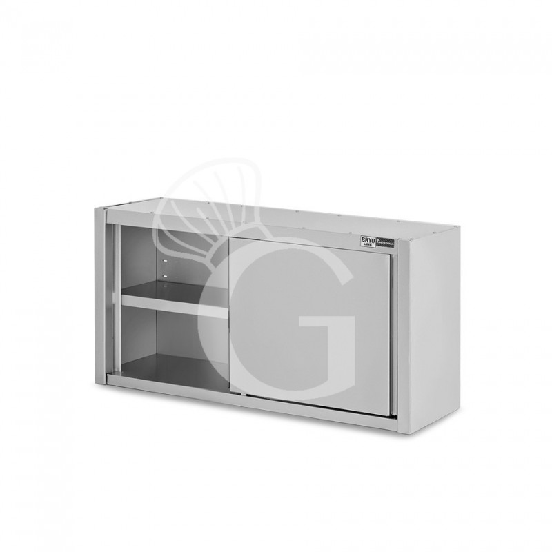 Pensile acciaio inox con porte scorrevoli, 1 ripiano, L 1100 x P 400 x H 650 mm