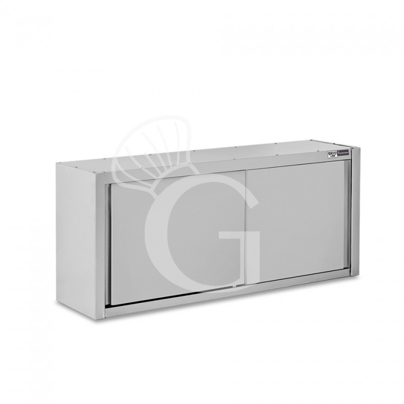 Pensile acciaio inox con porte scorrevoli, 1 ripiano, L 1700 x P 400 x H 650 mm