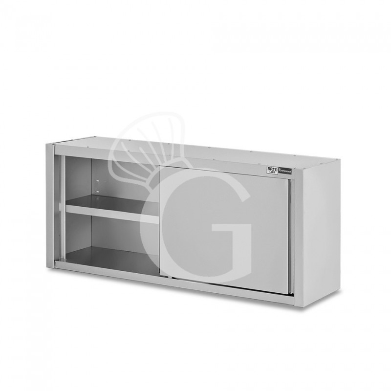 Pensile acciaio inox con porte scorrevoli, 1 ripiano, L 1700 x P 400 x H 650 mm