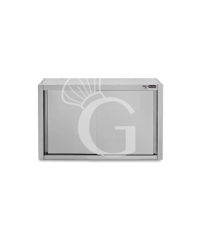 Pensile acciaio inox con porte scorrevoli, 1 ripiano, L 1000 x P 400 x H 800 mm