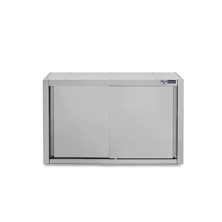 Pensile acciaio inox con porte scorrevoli, 1 ripiano, L 1000 x P 400 x H 800 mm