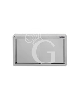 Pensile acciaio inox con porte scorrevoli, 1 ripiano, L 1200 x P 400 x H 800 mm