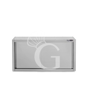 Pensile acciaio inox con porte scorrevoli, 1 ripiano, L 1400 x P 400 x H 800 mm