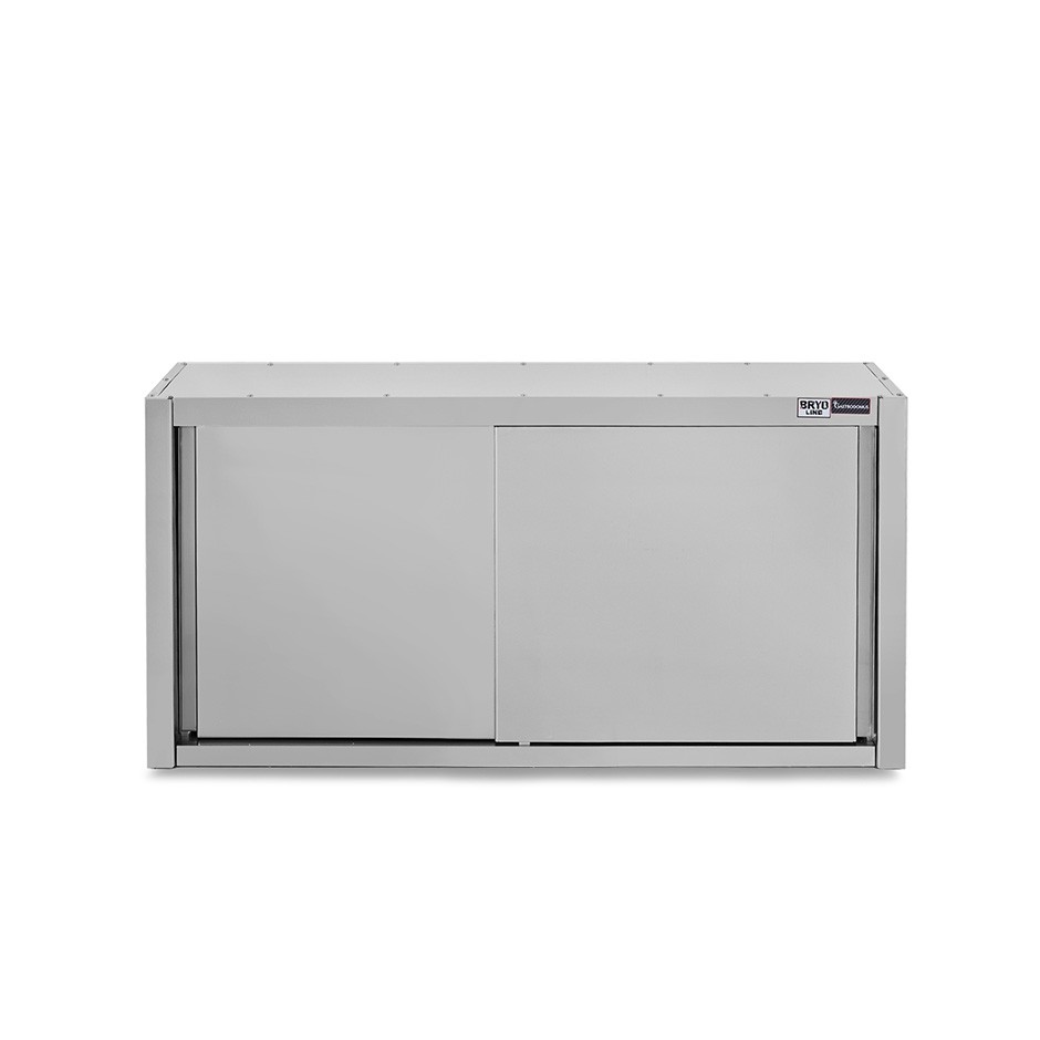Pensile acciaio inox con porte scorrevoli, 1 ripiano, L 1400 x P 400 x H 800 mm