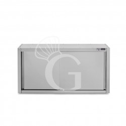 Pensile acciaio inox con porte scorrevoli, 1 ripiano, L 1500 x P 400 x H 800 mm