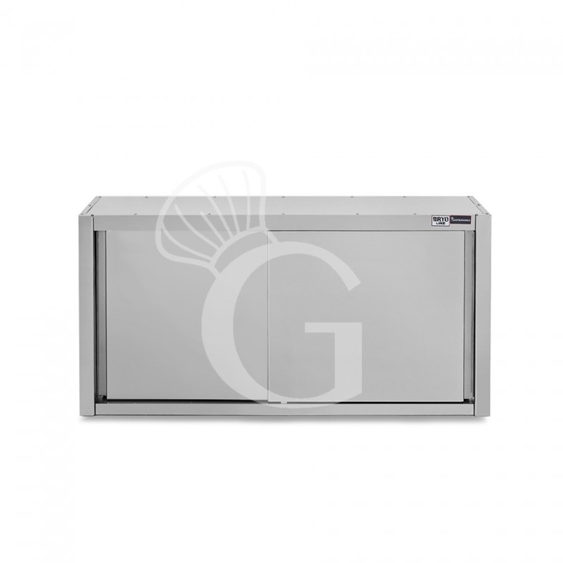 Pensile acciaio inox con porte scorrevoli, 1 ripiano, L 1500 x P 400 x H 800 mm