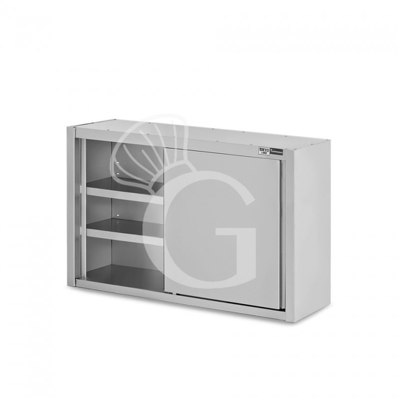 Pensile acciaio inox con porte scorrevoli, 2 ripiani, L 1100 x P 400 x H 1000 mm
