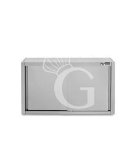Pensile acciaio inox con porte scorrevoli, 2 ripiani, L 1300 x P 400 x H 1000 mm