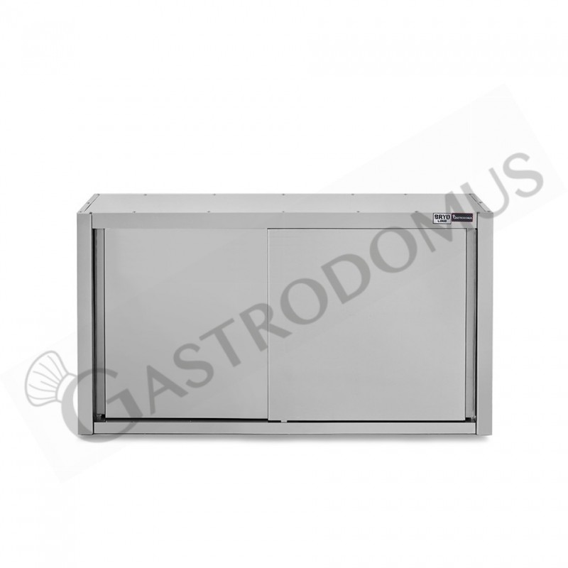 Pensile acciaio inox con porte scorrevoli, 2 ripiani, L 1400 x P 400 x H 1000 mm Pensile acciaio inox con porte scorrevoli, 2 ripiani, L 1400 x P 400 x H 1000 mm