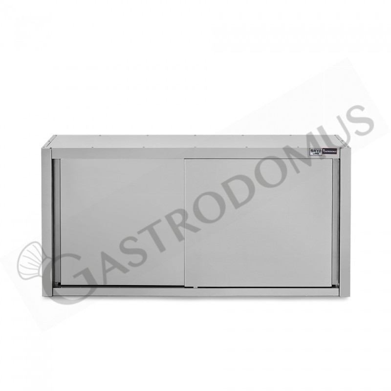 Pensile acciaio inox con porte scorrevoli, 2 ripiani, L 1600 x P 400 x H 1000 mm Pensile acciaio inox con porte scorrevoli, 2 ripiani, L 1600 x P 400 x H 1000 mm