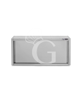 Pensile acciaio inox con porte scorrevoli, 1 ripiano, L 1400 x P 400 x H 650 mm