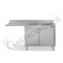 Lavello armadiato vano lavastoviglie,2 vasche,gocciolatoio sinistra,L1700xP700xH950mm