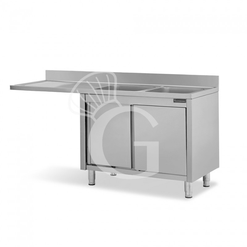 Lavello armadiato vano lavastoviglie,2 vasche,gocciolatoio sinistra,2000xP700xH950mm