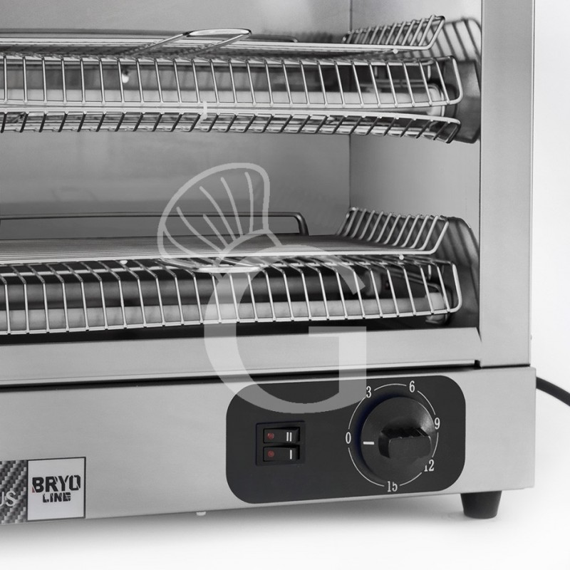 Tostapane 3 Kw monofase L 490 mm x P 260 mm x H 370 mm 6 pinze cassetto raccogli briciole