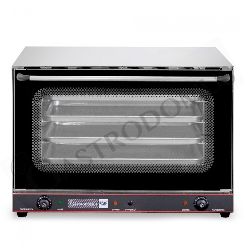Forno elettrico a convezione e vapore, porta ribalta, comandi meccanici, 4 teglie 600x400 mm, potenza 6,4 kw Forno elettrico a convezione e vapore, porta ribalta, comandi meccanici, 4 teglie 600x400 mm, potenza 6,4 kw