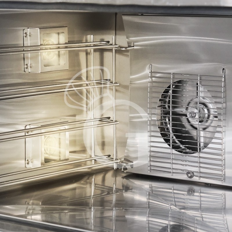 Forno elettrico a convezione e vapore, porta ribalta, comandi meccanici, 4 teglie 600x400 mm, potenza 6,4 kw