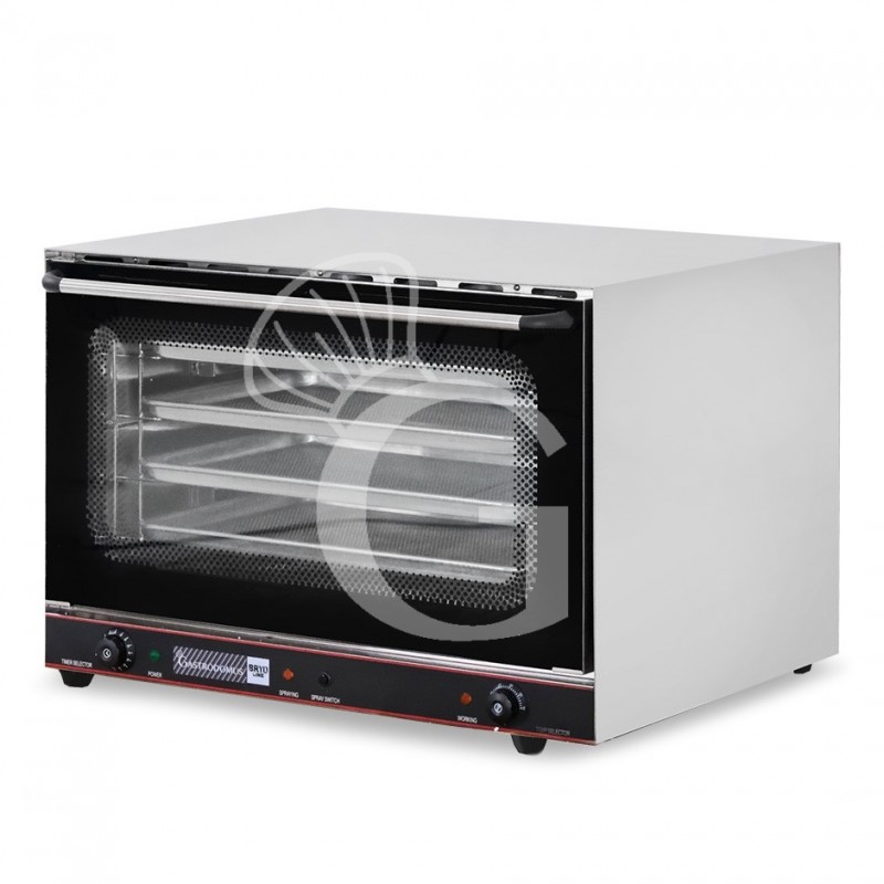 Forno elettrico a convezione e vapore, porta ribalta, comandi meccanici, 4 teglie 600x400 mm, potenza 6,4 kw