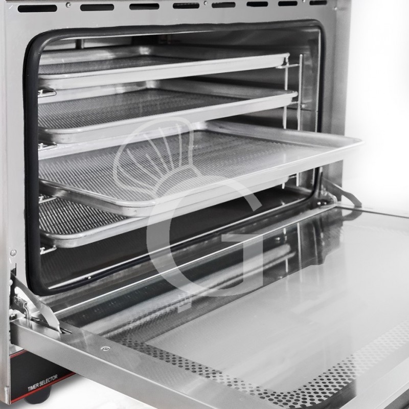 Forno elettrico a convezione e vapore, porta ribalta, comandi meccanici, 4 teglie 600x400 mm, potenza 6,4 kw