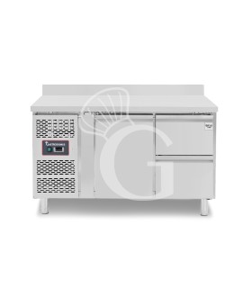 Tavolo Refrigerato 2 cassetti 1 porta 700 mm -2°C/+8°C alzatina Motore a sinistra