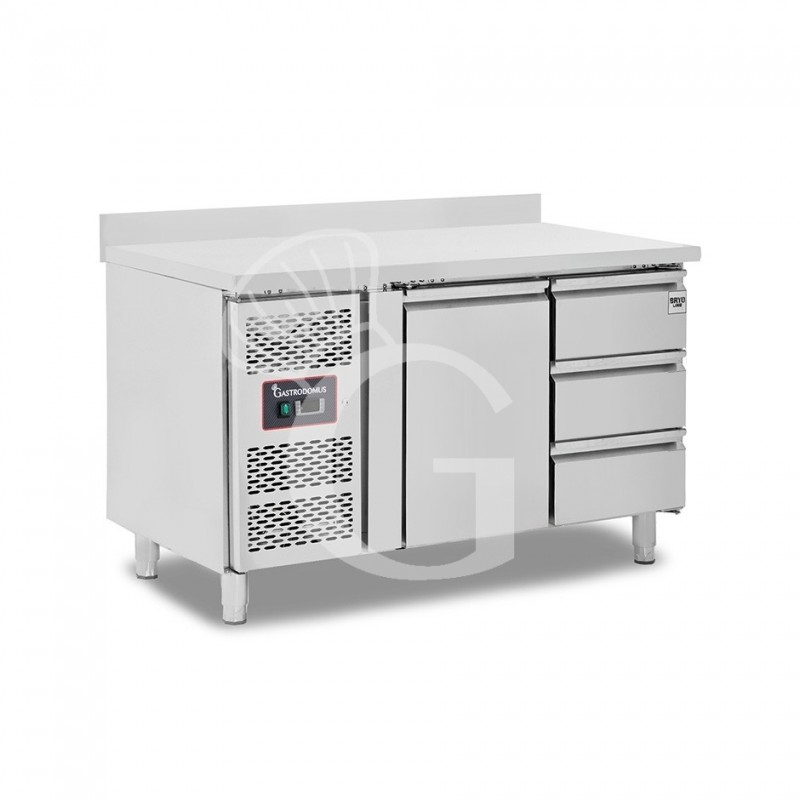 Tavolo Refrigerato 3 cassetti 1 porta 700 mm -2°C/+8°C alzatina motore a sinistra